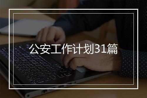 公安工作计划31篇
