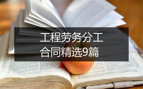 工程劳务分工合同精选9篇