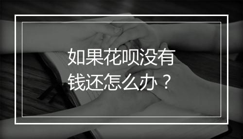 如果花呗没有钱还怎么办?