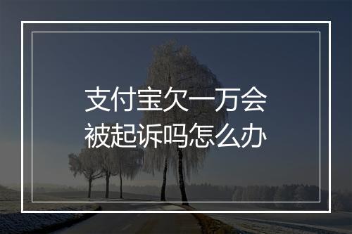 支付宝欠一万会被起诉吗怎么办