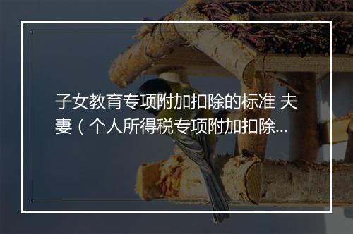 子女教育专项附加扣除的标准 夫妻(个人所得税专项附加扣除填报要避开的几个“误区”!)