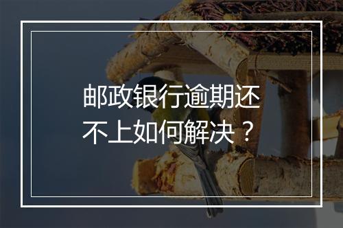 邮政银行逾期还不上如何解决?