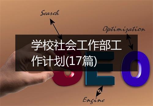 学校社会工作部工作计划(17篇)