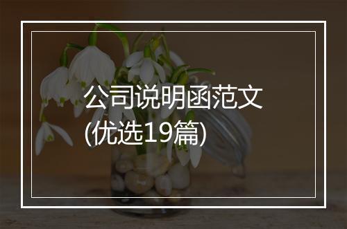 公司说明函范文(优选19篇)
