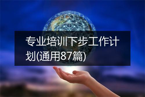 专业培训下步工作计划(通用87篇)