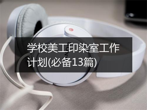 学校美工印染室工作计划(必备13篇)