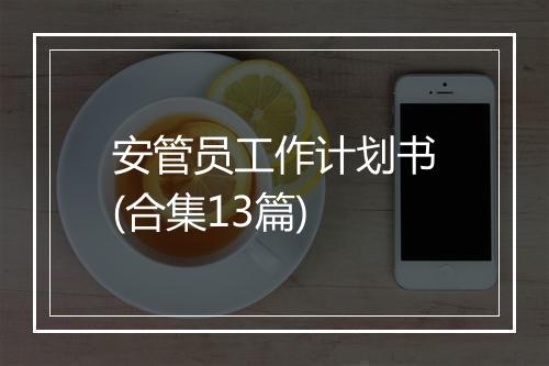 安管员工作计划书(合集13篇)