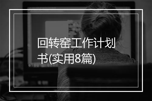 回转窑工作计划书(实用8篇)