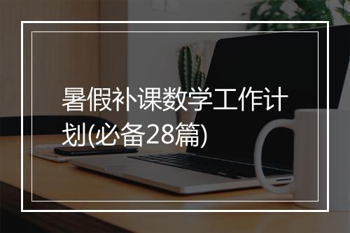 暑假补课数学工作计划(必备28篇)