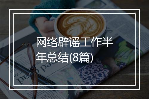 网络辟谣工作半年总结(8篇)