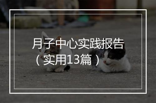 月子中心实践报告(实用13篇)