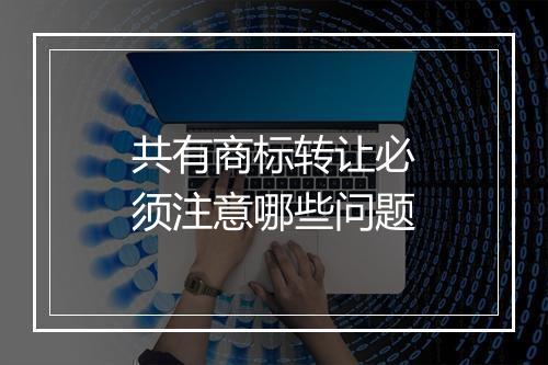 共有商标转让必须注意哪些问题