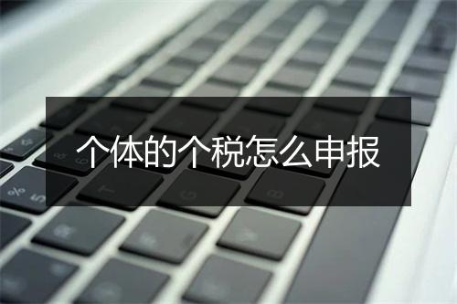 个体的个税怎么申报