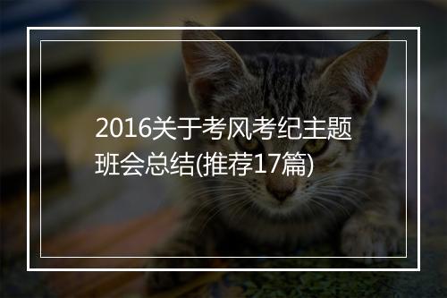2016关于考风考纪主题班会总结(推荐17篇)