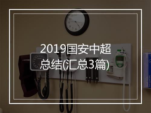 2019国安中超总结(汇总3篇)