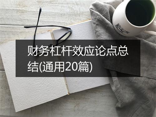 财务杠杆效应论点总结(通用20篇)