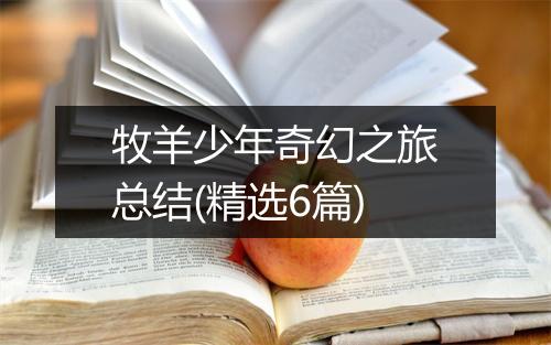 牧羊少年奇幻之旅总结(精选6篇)