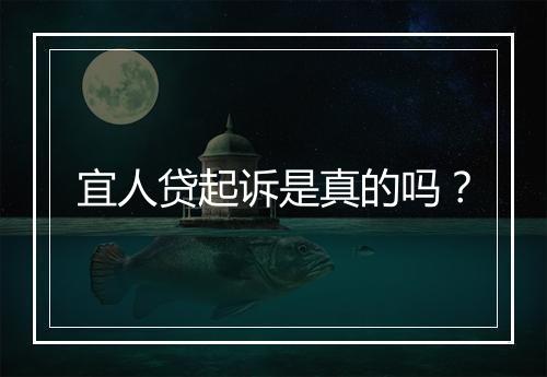 宜人贷起诉是真的吗?