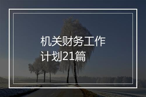 机关财务工作计划21篇