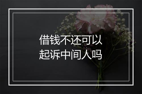 借钱不还可以起诉中间人吗