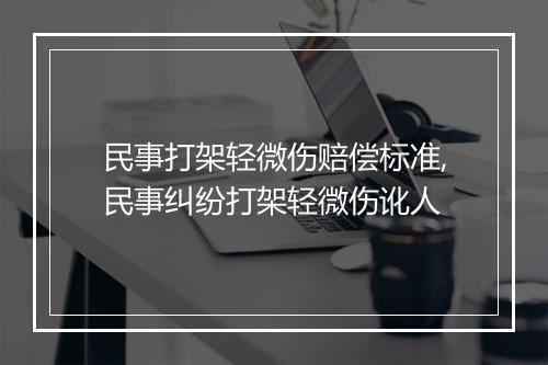 民事打架轻微伤赔偿标准,民事纠纷打架轻微伤讹人