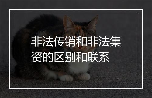 非法传销和非法集资的区别和联系