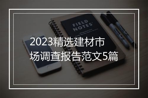 2023精选建材市场调查报告范文5篇