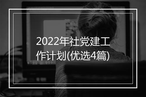 2022年社党建工作计划(优选4篇)