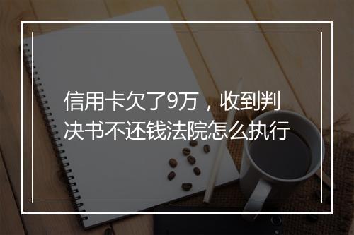 信用卡欠了9万,收到判决书不还钱法院怎么执行