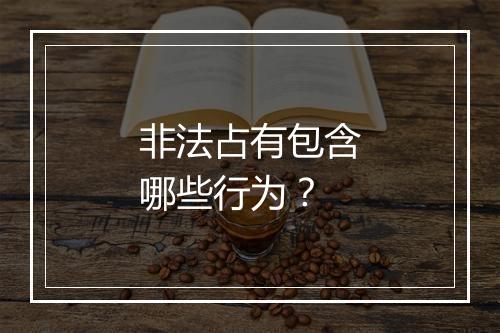 非法占有包含哪些行为?