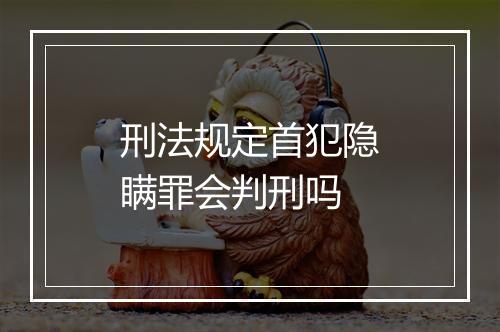 刑法规定首犯隐瞒罪会判刑吗
