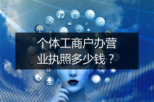 个体工商户办营业执照多少钱?