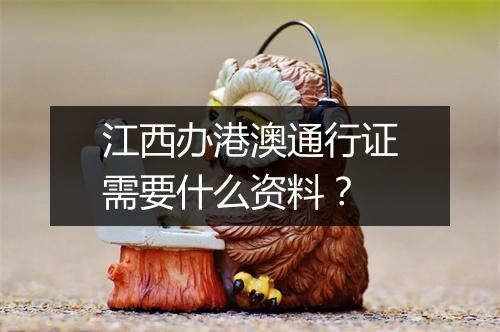 江西办港澳通行证需要什么资料?