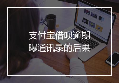 支付宝借呗逾期曝通讯录的后果