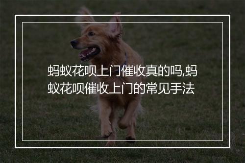 蚂蚁花呗上门催收真的吗,蚂蚁花呗催收上门的常见手法