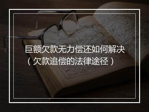 巨额欠款无力偿还如何解决(欠款追偿的法律途径)