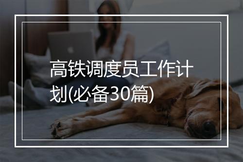高铁调度员工作计划(必备30篇)