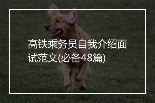 高铁乘务员自我介绍面试范文(必备48篇)