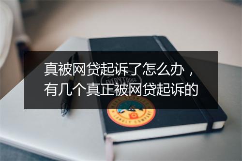 真被网贷起诉了怎么办,有几个真正被网贷起诉的