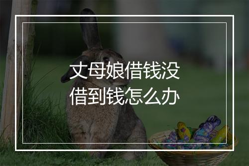 丈母娘借钱没借到钱怎么办