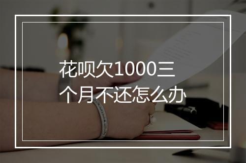 花呗欠1000三个月不还怎么办