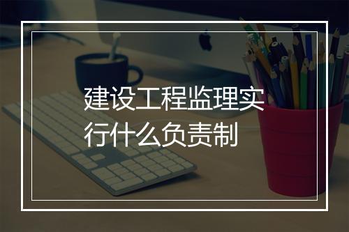 建设工程监理实行什么负责制