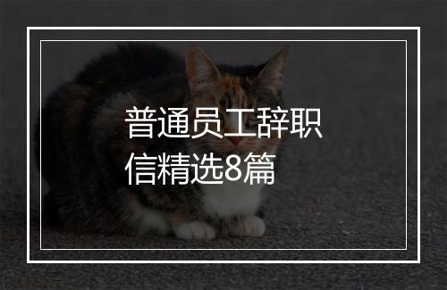 普通员工辞职信精选8篇