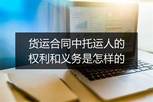 货运合同中托运人的权利和义务是怎样的