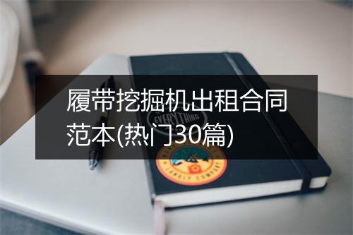 履带挖掘机出租合同范本(热门30篇)