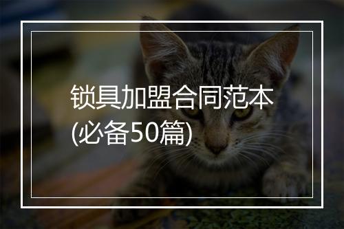 锁具加盟合同范本(必备50篇)