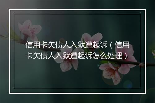 信用卡欠债人入狱遭起诉(信用卡欠债人入狱遭起诉怎么处理)