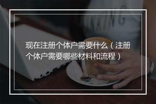 现在注册个体户需要什么(注册个体户需要哪些材料和流程)