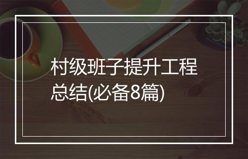 村级班子提升工程总结(必备8篇)