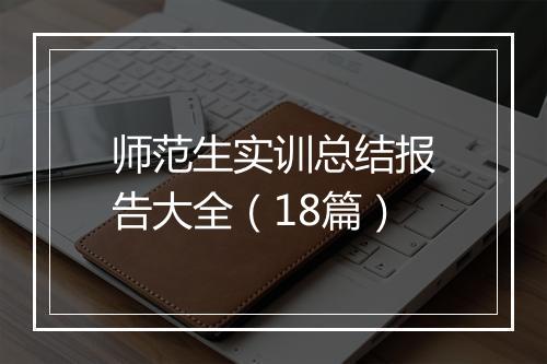师范生实训总结报告大全(18篇)